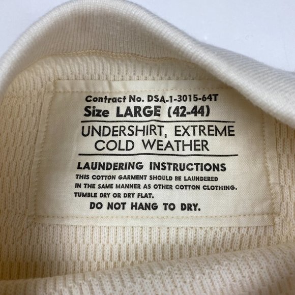 Vintage NWOT Military Undershirt Extreme Cold Weather Shirt Men's Large 42-44 - Picture 5 of 11